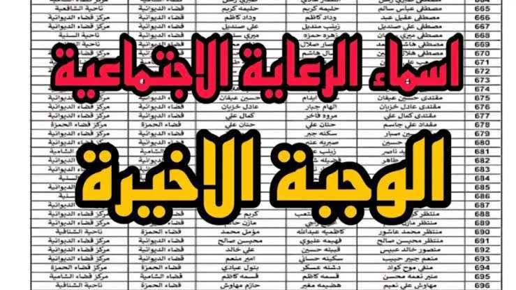 اعرف اسمك فيهم ولا لا .. لينك اسماء المشمولين بالرعاية الاجتماعية الوجبة الجديدة 2024 بالعراق عبر منصة مظلتي