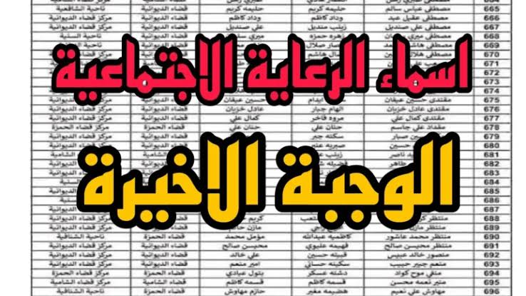 الوجبة الاخيرة.. أسماء المشمولين بالرعاية الاجتماعية 2024 وشروط الاستفادة من دعم برنامج الرعاية