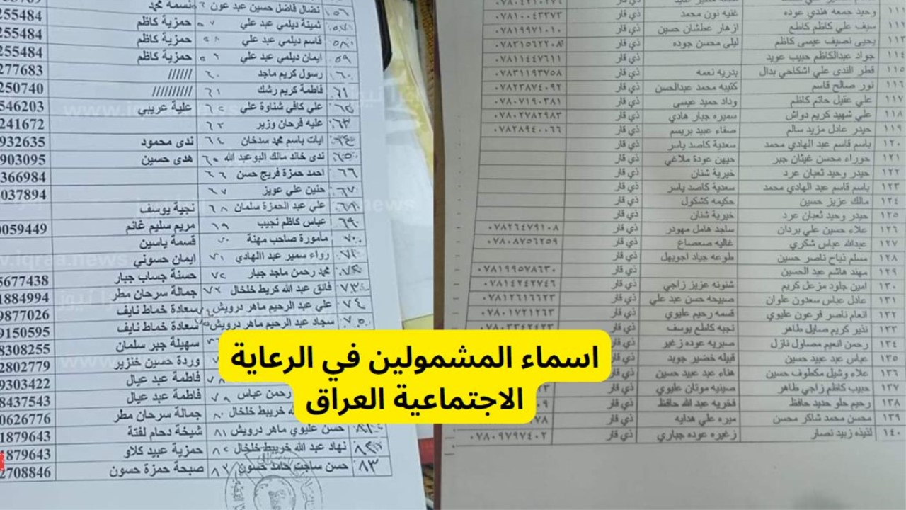 “هنا” خطوات الاستعلام عن أسماء المشمولين بالرعاية الاجتماعية 2024 الوجبة الأخيرة في عموم المحافظات العراقية موقع وزارة العمل