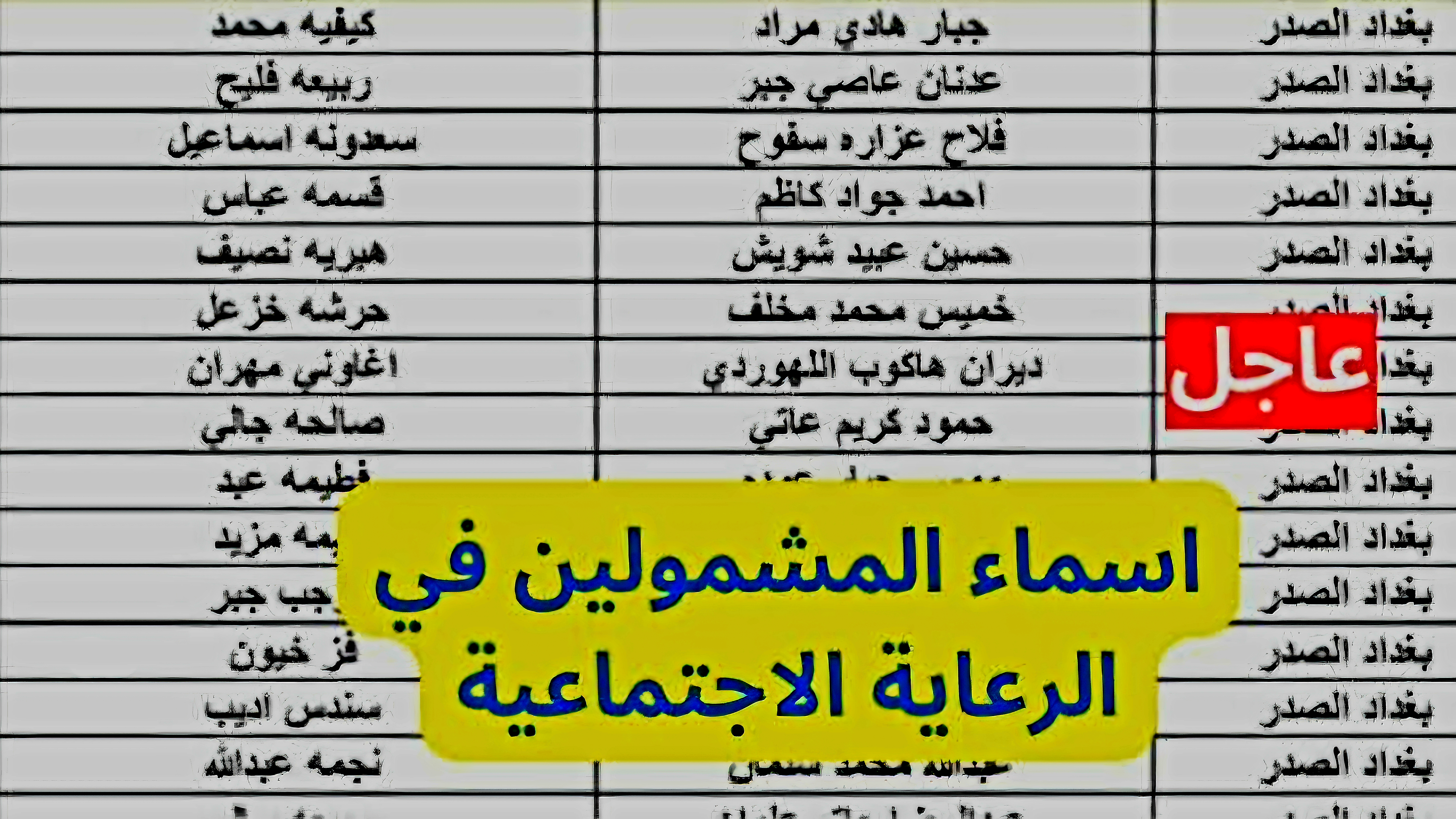 برابط مباشر .. أسماء المشمولين في الرعاية الاجتماعية بالعراق الوجبة الأخيرة 2024 فور الصدور