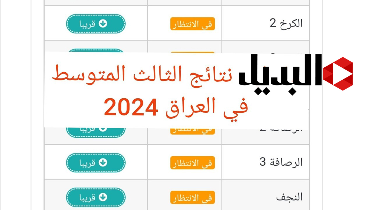 “أسماء الناجحين”.. رابط نتائج الثالث المتوسط 2024 العراق الدور الثاني عبر الموقع الرسمي