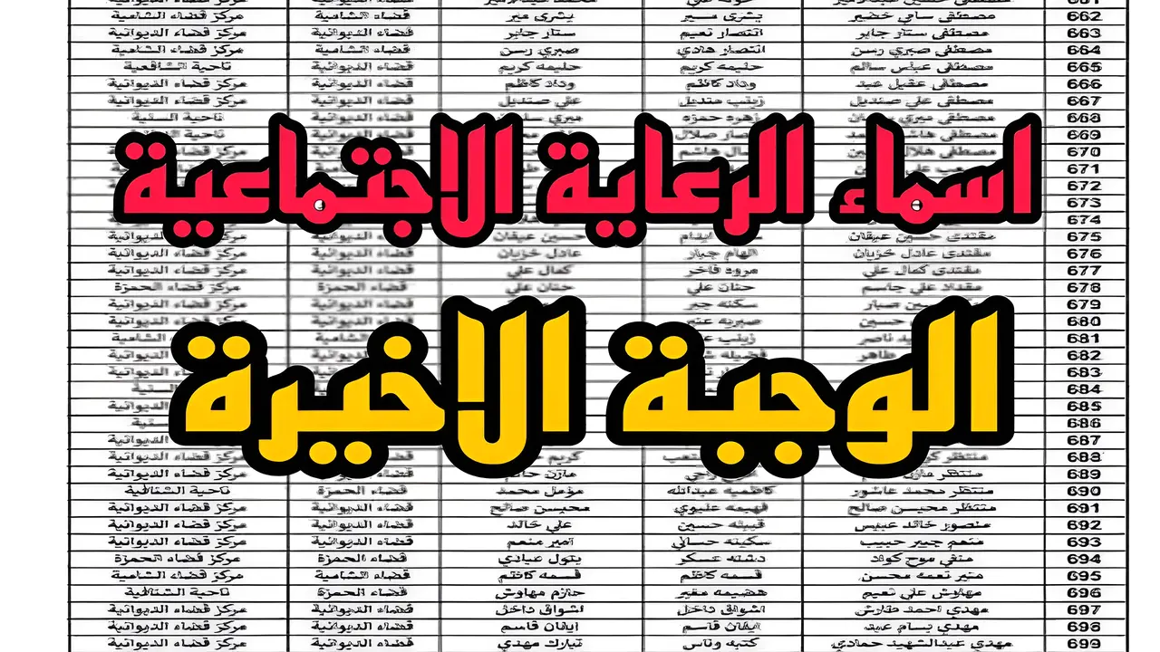 من المقبول في الرعاية الاجتماعية الوجبة الأخيرة لشهر أكتوبر؟ .. الشؤون الاجتماعية العراقية تُكشف التفاصيل عبر مظلتي spa.gov.iq من هُنا 