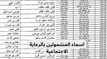 أسماء المشمولين في الرعاية الاجتماعية الوجبة الأخيرة 2025