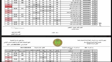 نتائج السادس الابتدائي 1