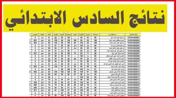 نتائج السادس الابتدائي 2022