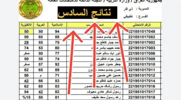 نتيجة الصف السادس الدور الأول 2025 العراق Copy 1