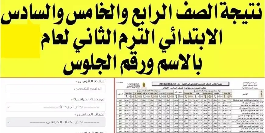 بوابة التعليم الأساسي برقم الجلوس الصف الرابع والخامس والسادس 2025 “ظهرت فوري في أسرع وقت”