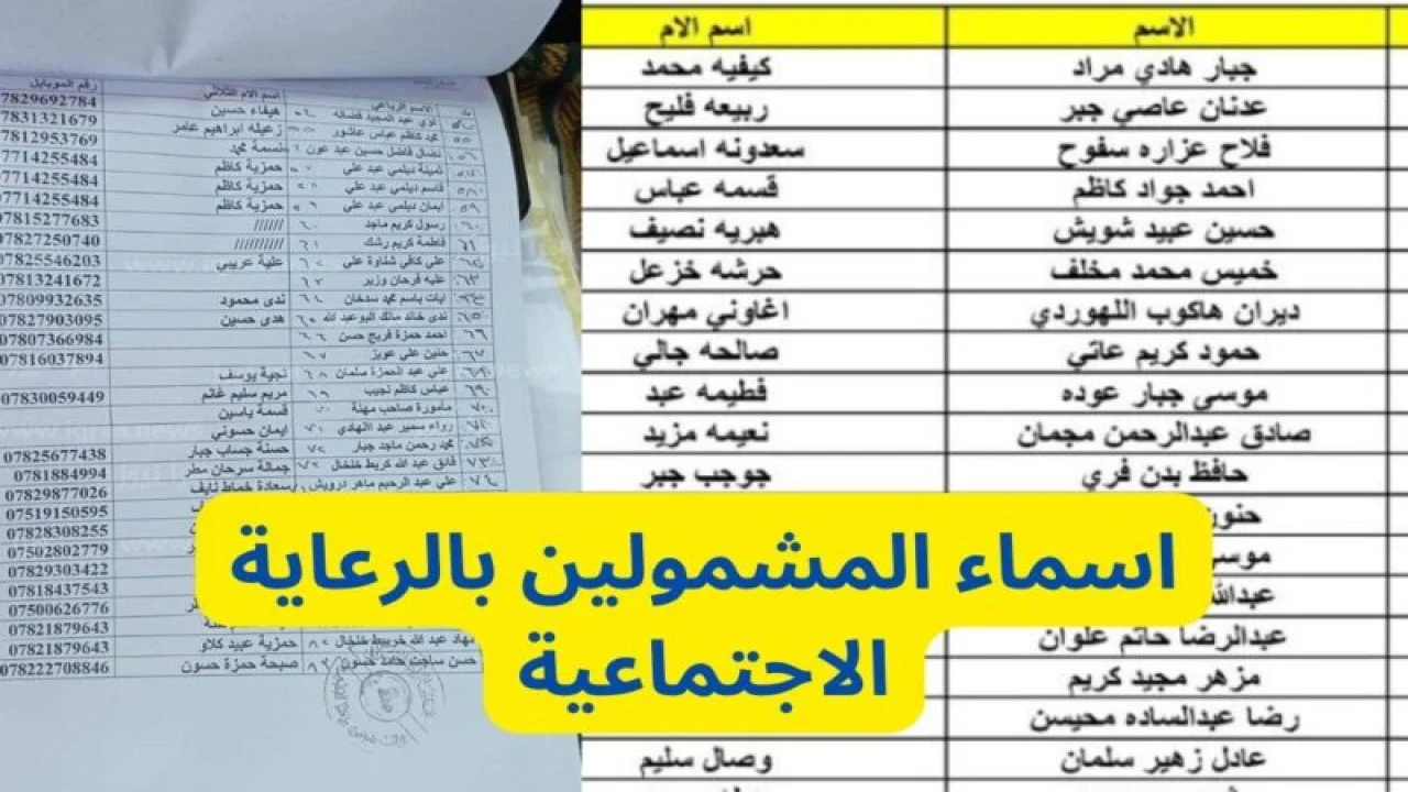 وزارة العمل.. رابط استخراج أسماء المشمولين بالرعاية الاجتماعية العراق 2025
