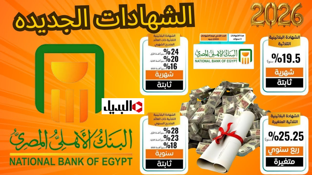 شهادات البنك الأهلي المصري 2026 وبنك مصر بعد خفض الفائدة.. وصلت كــام